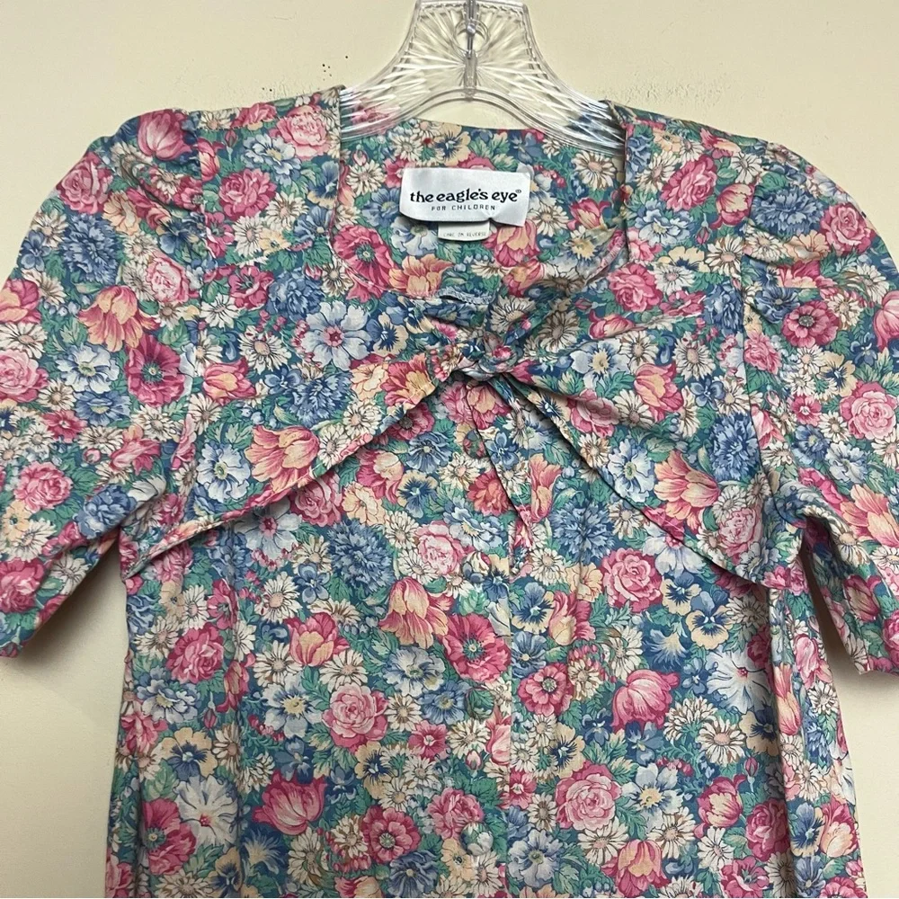 VTG The Eagle's Eye for Children‎ 80s Pink Roses Toddler Prairie Dress 10 USA